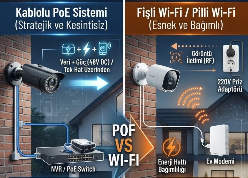 Kablolu mu Kablosuz Güvenlik Kamerası mı - PoE ve Wi-Fi Karşılaştırması